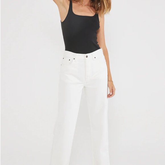 High Rise, Straight Leg, White Jeans (Ética) - Picture 5 of 5